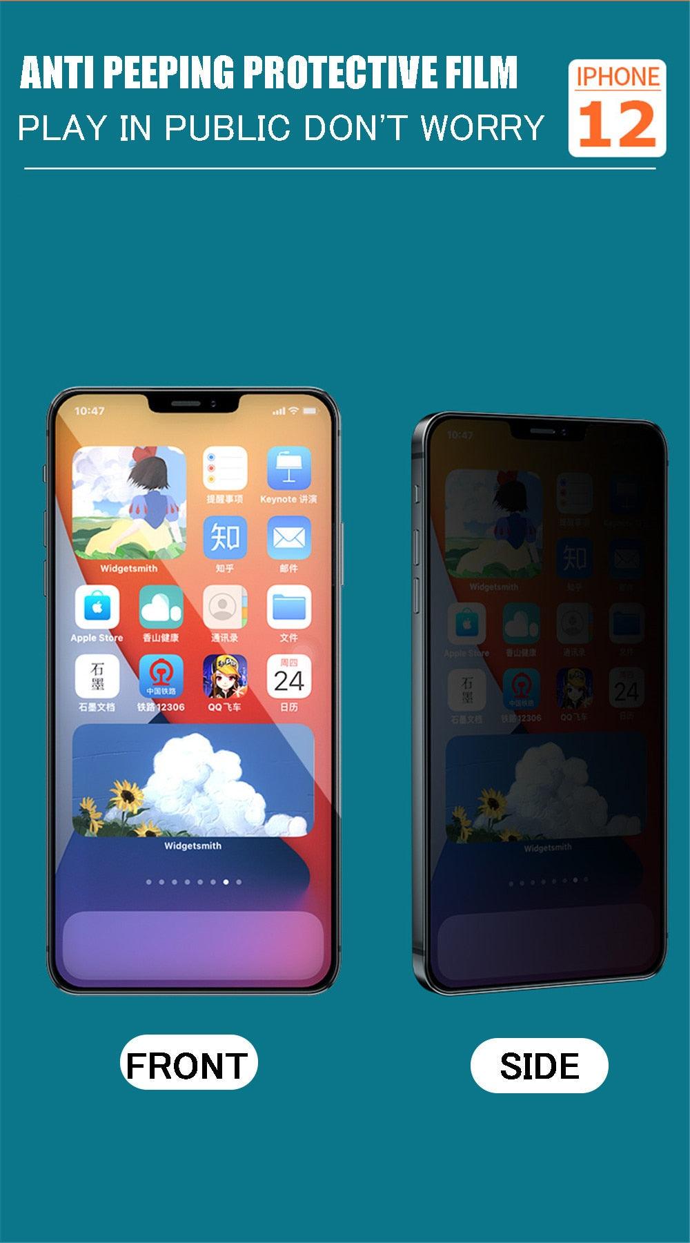 Film protecteur avant et arrière 360 Full Body pour iPhone 14 13 Pro Max 12 Film trempé Premium HD Clarté Anti-empreintes digitales/rayures Film de protection d'écran 11 Mini Coque ultra fine mate transparente