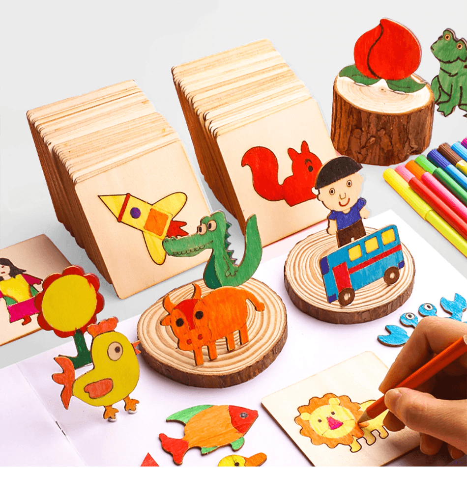 100 Pièces Bébé Jouets Dessin Jouets Planche à Colorier Enfants Créatifs Gribouillis Éveil Éducatif Jouet Garçon Fille Apprendre Outils de Dessin