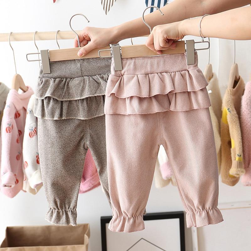 Pantalon décontracté à volants imprimé cerises pour bébés filles, vêtements de princesse longs pour enfants