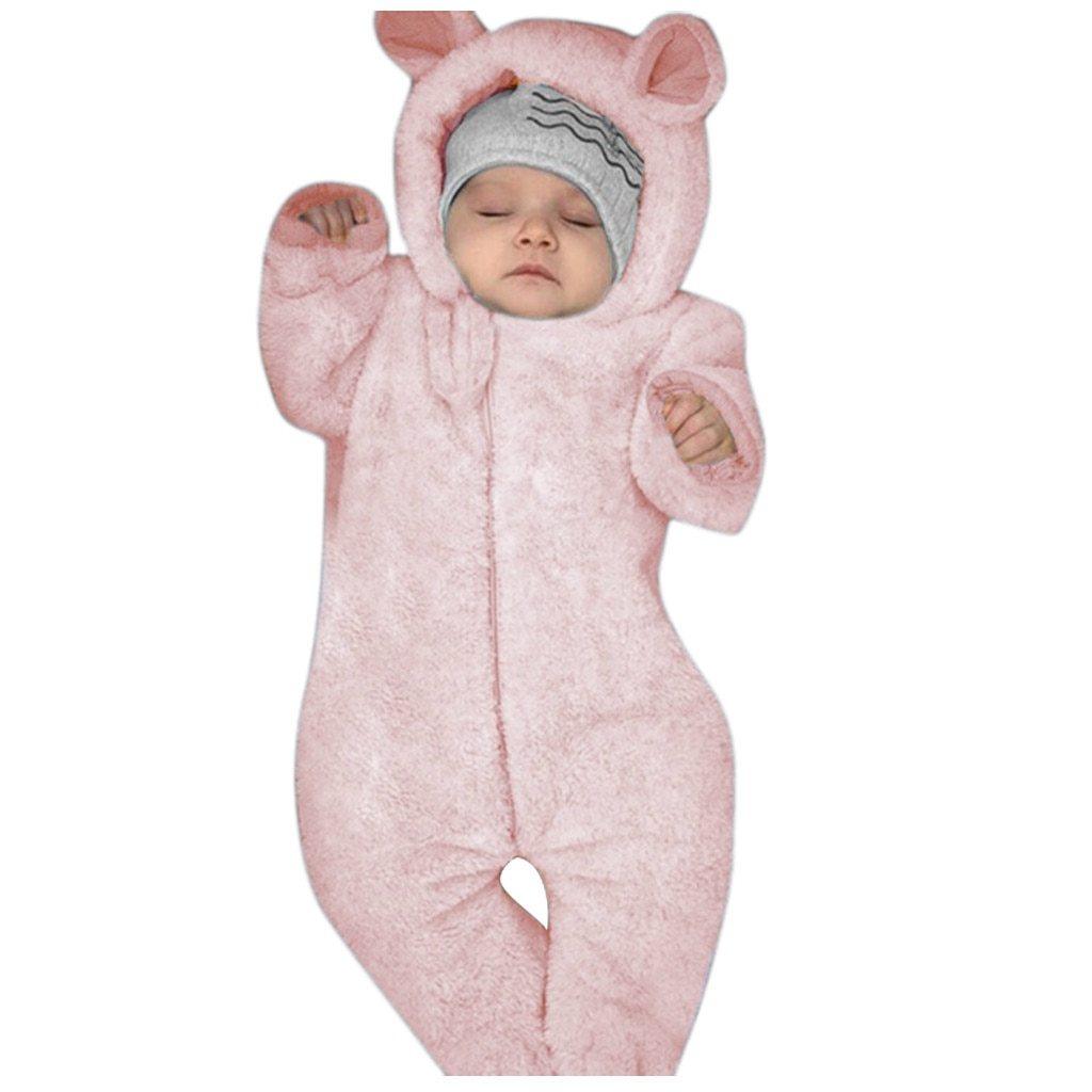 Nouvelle Tendance Hiver Combinaison Bébé Chaude Nouveau-né Garçon Solide Capuche Bébé Barboteuse Manteau Chaud Combinaison Polaire Vêtements d'Extérieur pour Garçons et Filles