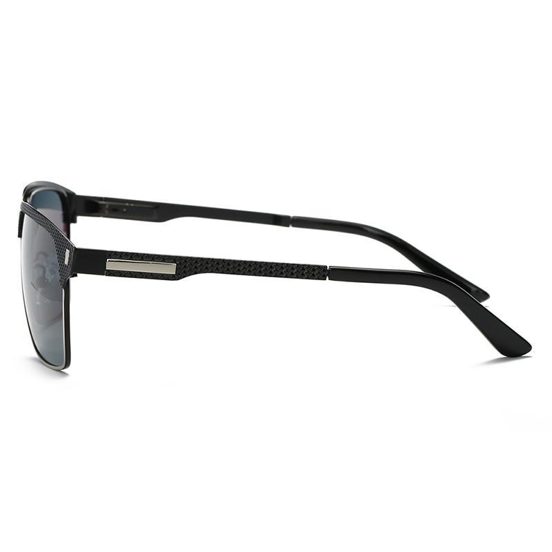 Lunettes de soleil polarisées de luxe de haute qualité avec monture métallique pour hommes d'affaires, style rétro-moderne avec protection UV400