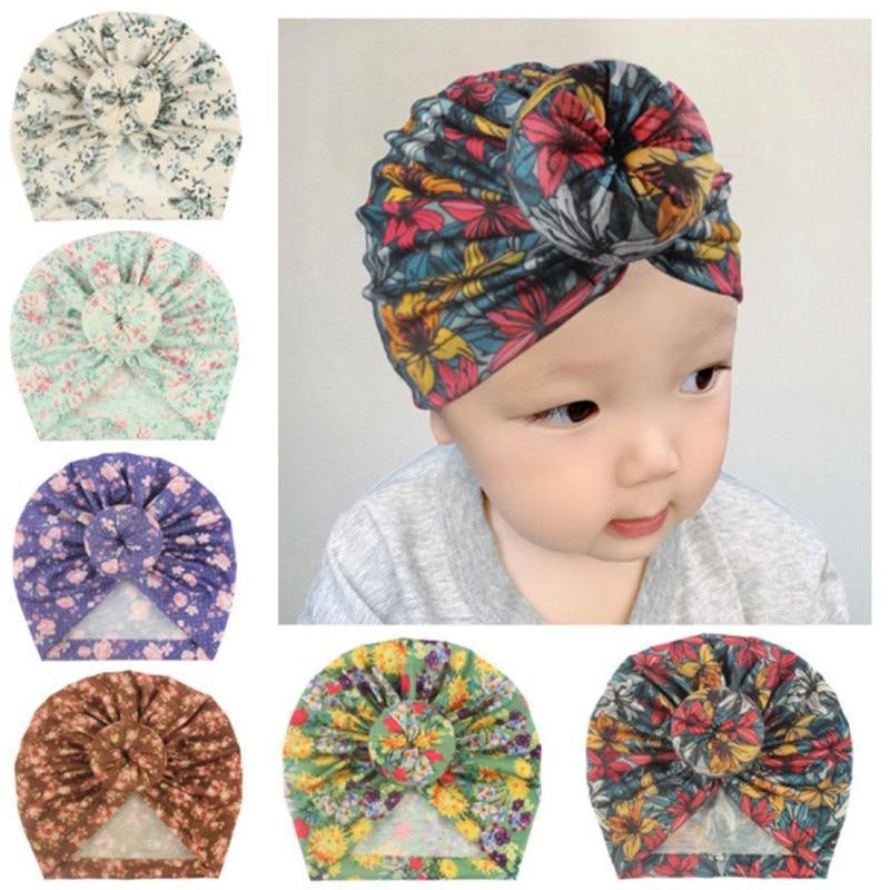 Bonnet Bébé Turban Moderne Luxe Motif Donut Bébé Casquette Coton Imprimé Fruits Fleurs Bébé Fille Design