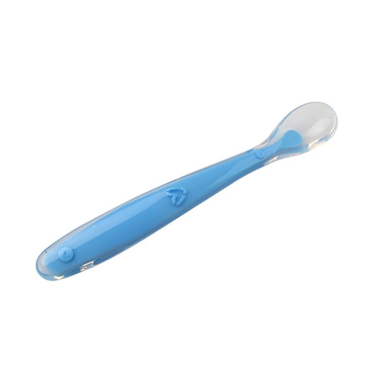 Cuillère en silicone souple pour bébé Cuillère thermosensible pour enfants Outils d'alimentation pour bébés garçons ou filles