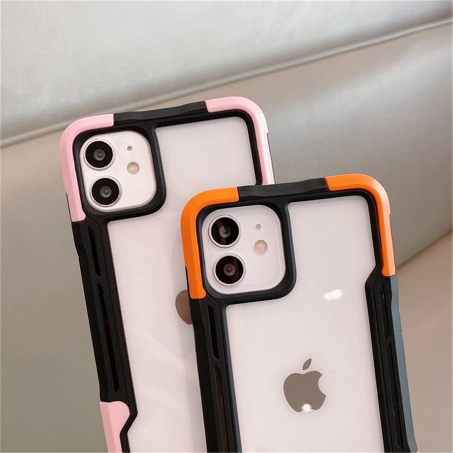 Coque de téléphone antichoc pour iPhone 12 11 13 Pro Max Coque transparente pour iPhone 11 12 13 Housse de protection complète rigide souple 360 degrés Design de luxe simple Housse de téléphone brillante pour iPhone