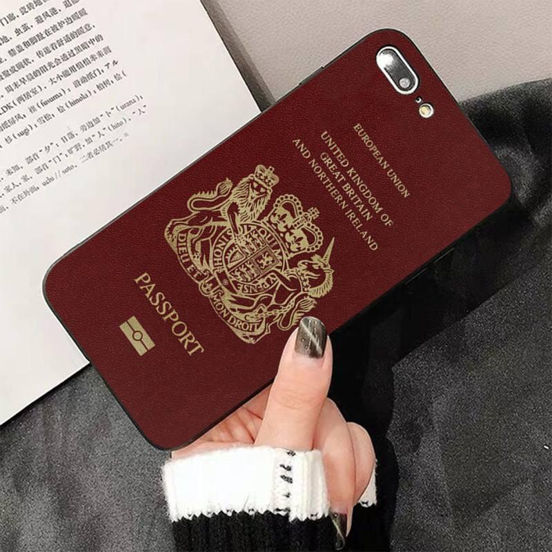 Coque de téléphone Fashion Passport pour iPhone 13 8 7 6 6s Plus X 5s Se 2020 Xr 11 12 Pro Xs Max Coque souple en silicone