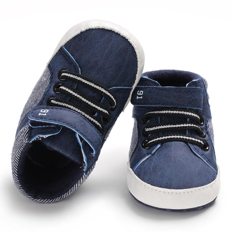 Chaussures à semelle souple pour nouveau-nés (0-18 mois), bottines à lacets pour garçons, baskets, cadeau idéal pour bébé