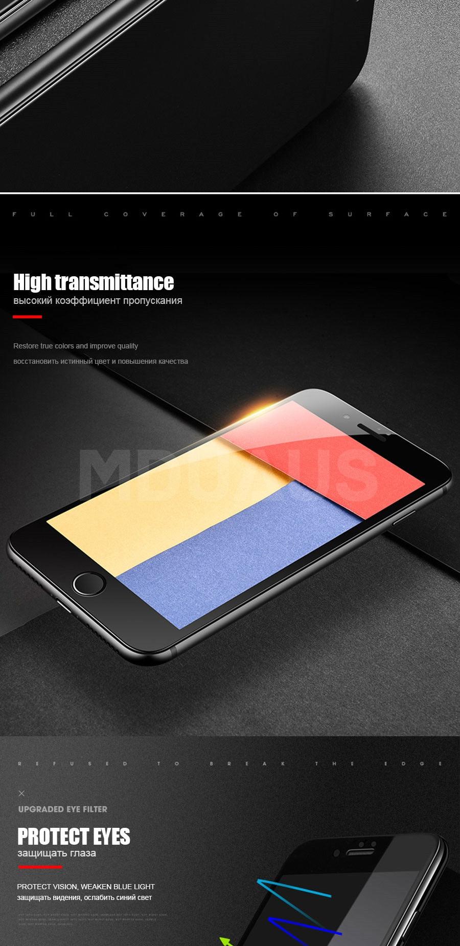Verre de protection 999D pour iPhone 8 7 6 6S Plus XR X XS, verre de protection d'écran complet pour iPhone 11 12 Pro Max, verre trempé de protection d'écran complet pour iPhone