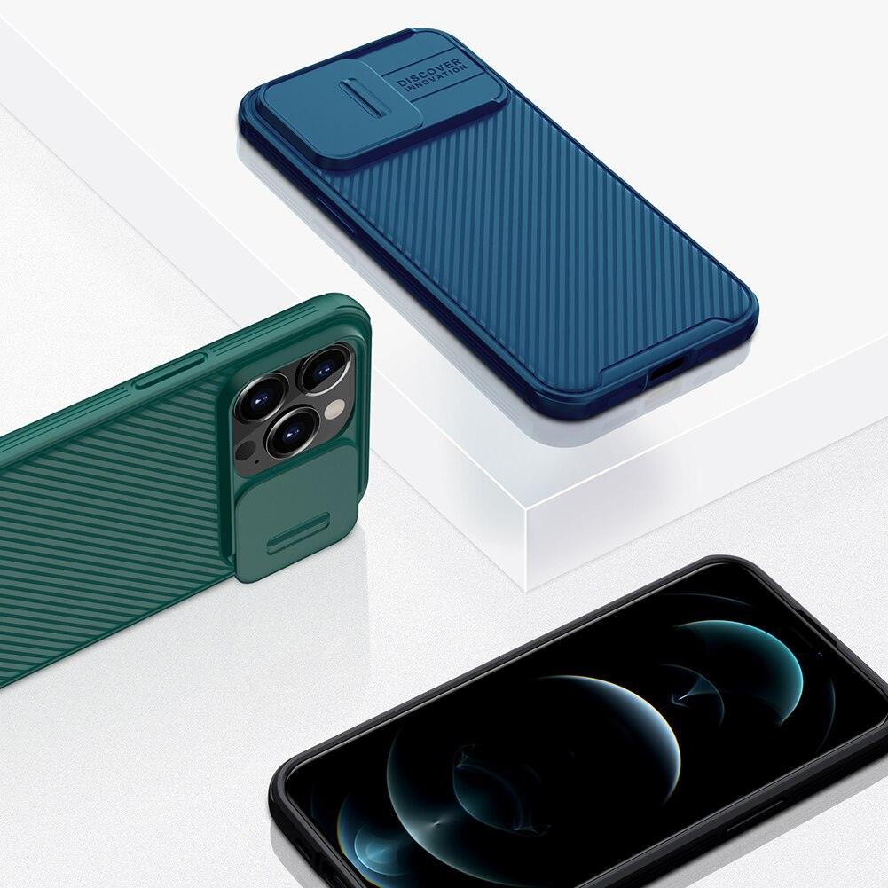 Coque arrière rigide absorbant les chocs pour iPhone 13 Pro Max - Étui appareil photo coulissant noir élégant pour iPhone 13 Mini 13 Pro Max