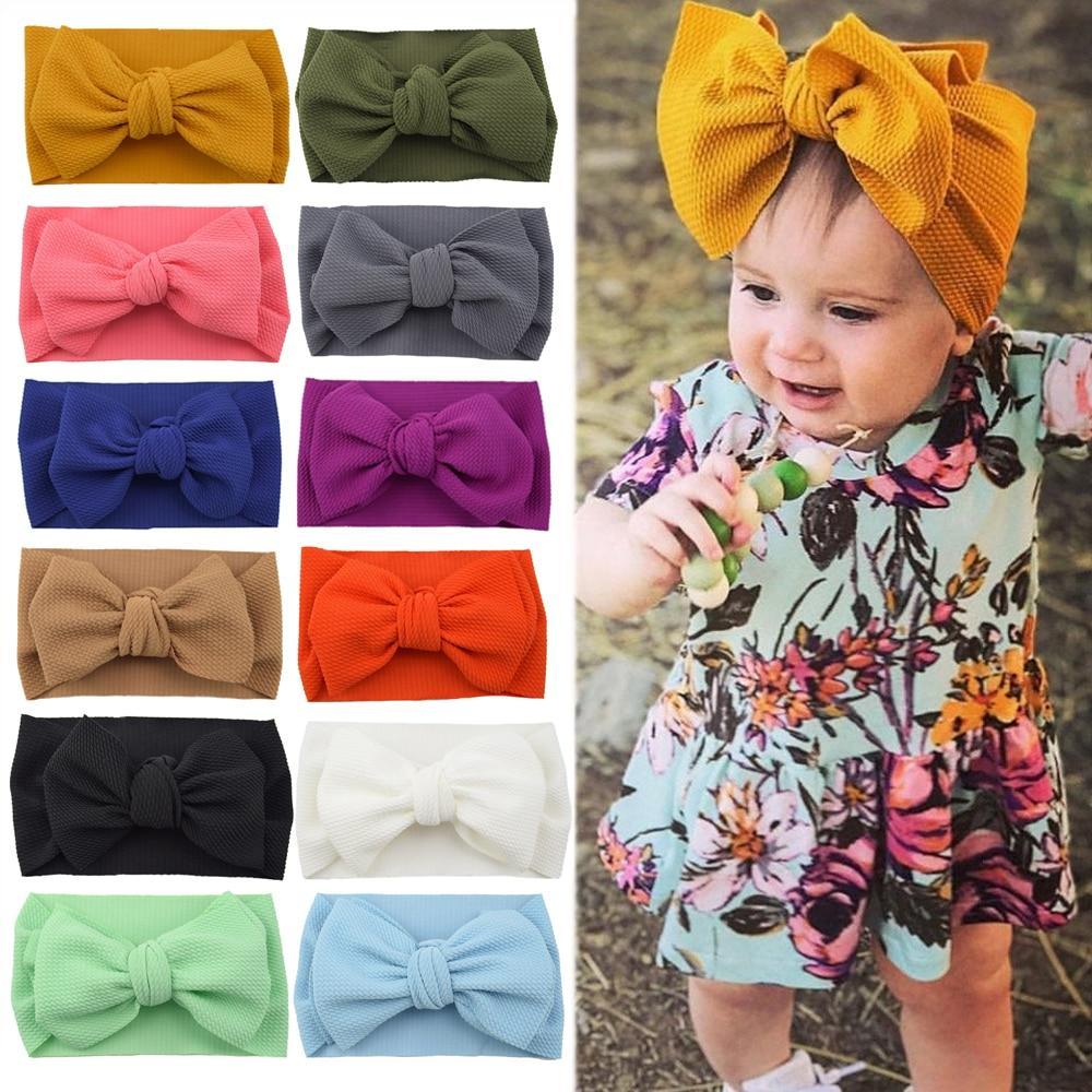 Bandeau Bébé Fille Grand Nœud Bandeau Cheveux Enfants Réglable Turban Enfant Accessoires Cheveux