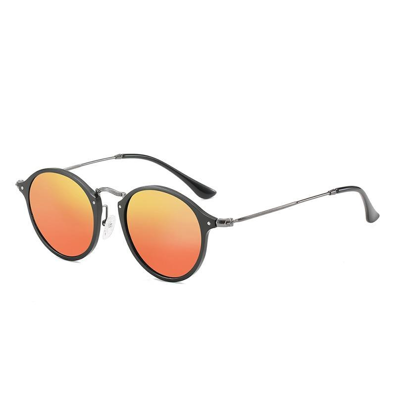 Lunettes de soleil vintage en aluminium de haute qualité pour hommes et femmes, rondes, style rétro, avec protection UV400