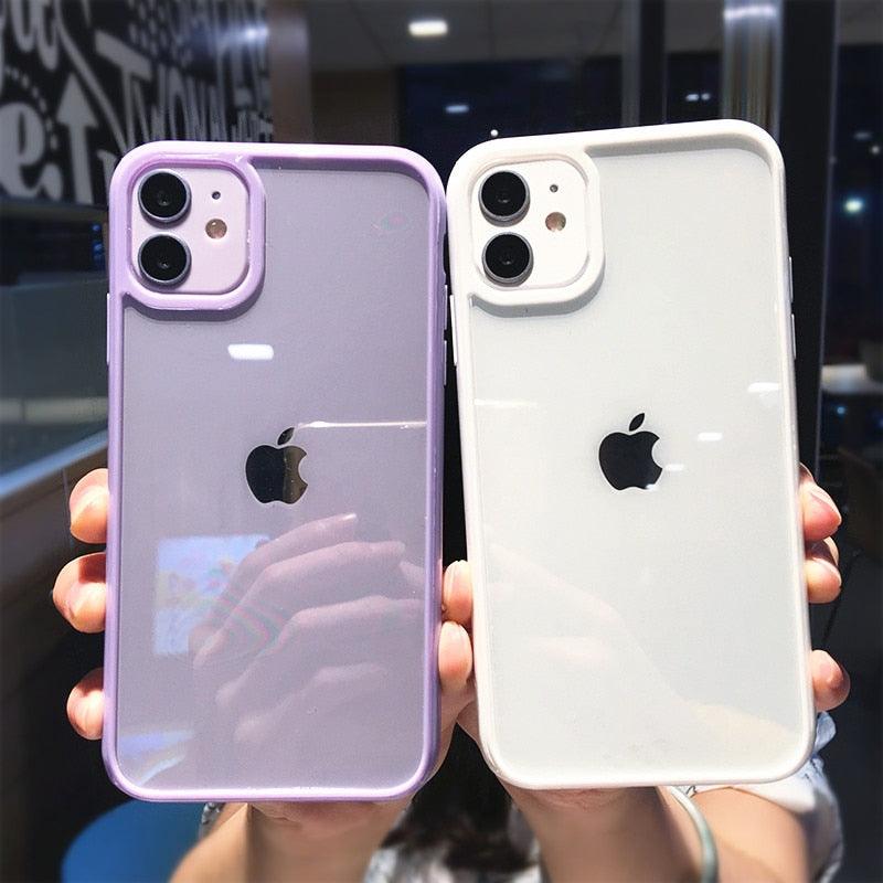Coque de téléphone antichoc transparente avec pare-chocs pour iPhone 11 12 13 14 Pro Max Mini, motif bonbon mignon, coque rigide de luxe translucide pour iPhone
