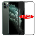 3 coques de protection intégrales en verre pour iPhone 11, 12, 13, 14 Pro Max, protection d'écran pour iPhone X, Xr, Xs Max, 7, 8, 6s Plus, Se, en verre, bord à bord, couverture complète de l'écran