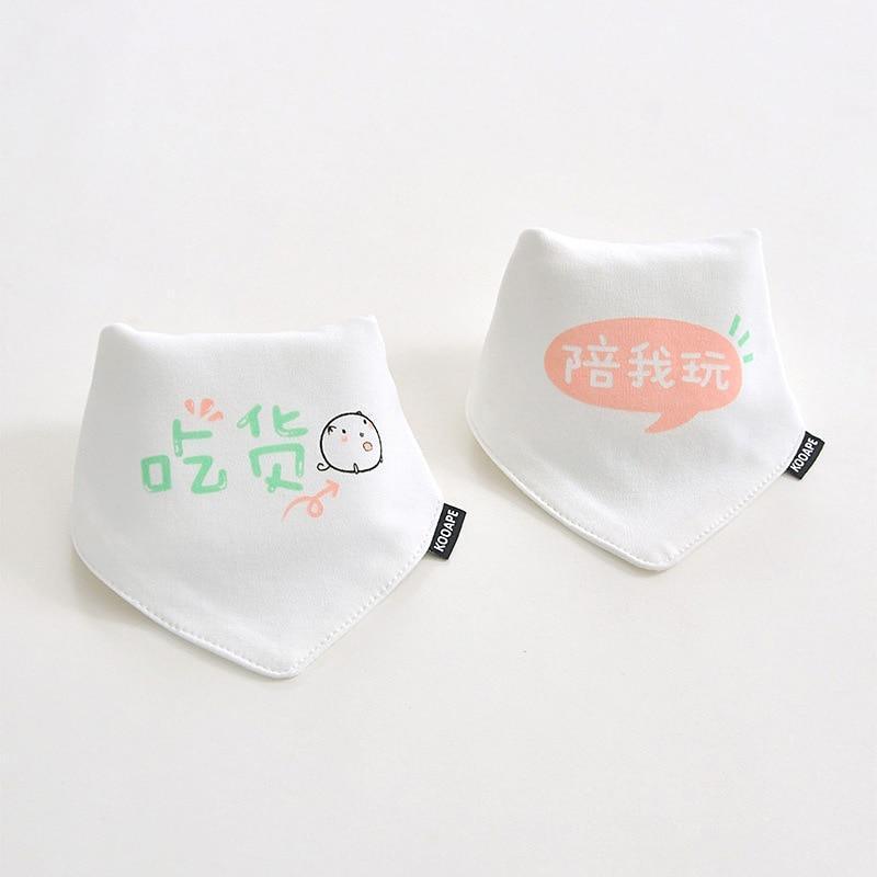 Lot de 2 bavoirs bandana double épaisseur en coton pour bébés, garçons et filles, bavoirs triangulaires, serviette pour nourrissons