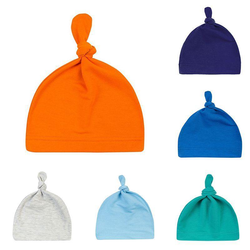 Bébé Nœud Coton Chapeau Printemps Automne Tout-petit Bonnet Casquette Hiver Chaud Couleur Unie Chapeau Enfant