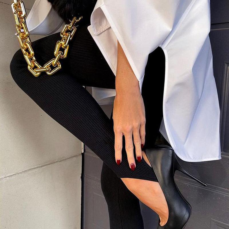 Pantalon élégant en coton taille haute pour le fitness, décontracté printemps, nouveau legging moulant pour femme, legging de fitness sans couture pour femme, legging push-up sans couture, pantalon d'entraînement respirant.