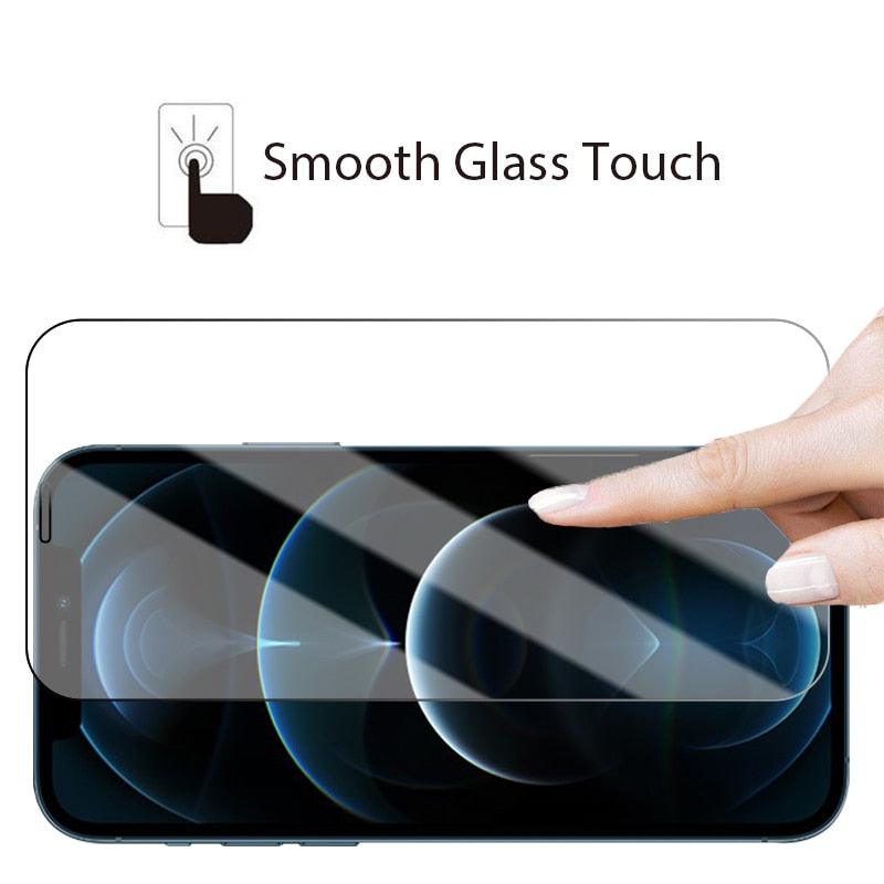 Verre trempé 4 en 1 pour iPhone 13 12 Pro Max X XS XR 5 6 6S SE 2020 Protecteur pour iPhone 11 12 Mini 7 8 Plus Protection d'écran en verre trempé pour iPhone