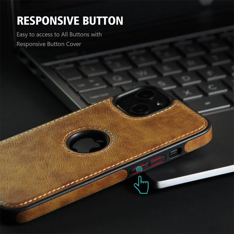 Coque de téléphone en cuir ultra-mince pour iPhone 13 Pro Max 12 Pro Max 14, housse de protection souple antichoc, étui arrière de protection antichoc pour appareil photo et écran en cuir PU pour iPhone