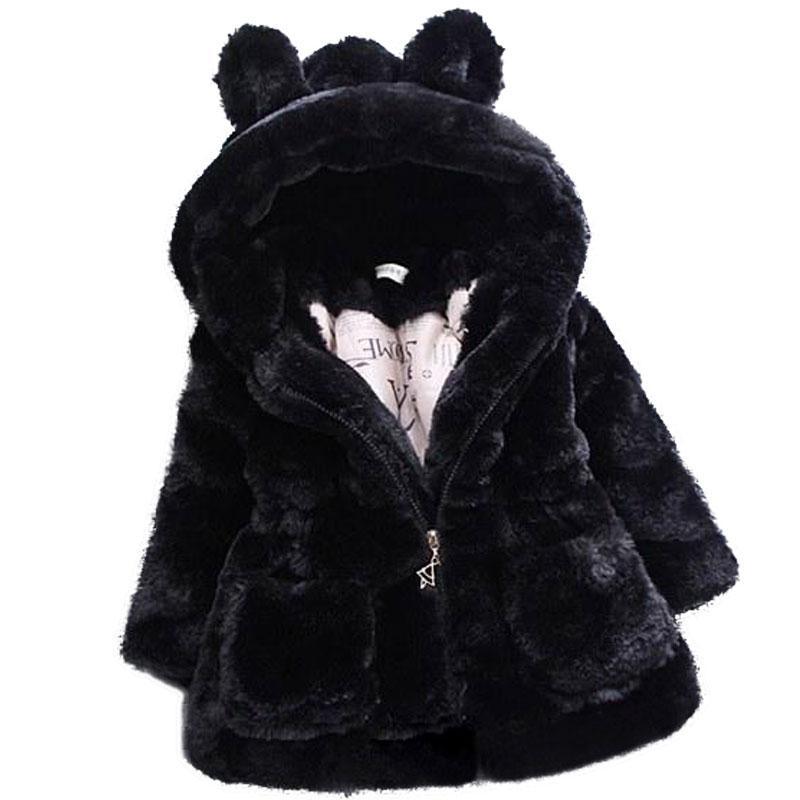 Vêtements d'hiver pour bébés filles, manteau en fourrure polaire chaude à capuche, veste d'extérieur pour enfants pour filles