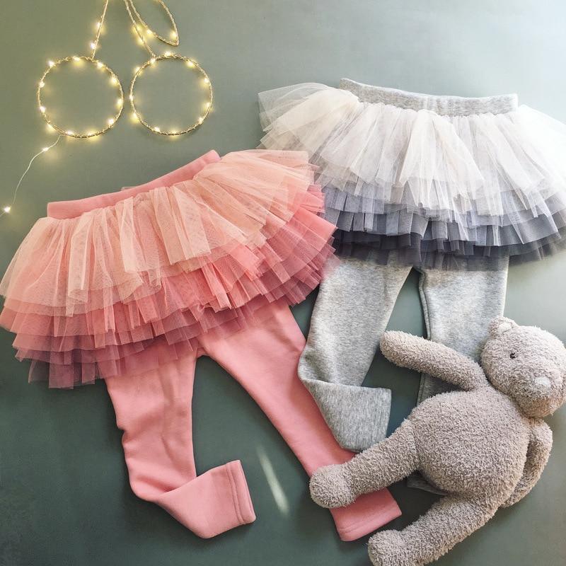 Nouveau Legging Moderne Fille Bébé Pantalon d'Automne pour Enfants Pantalon de Ballet Legging Chaud et Confortable pour Enfants avec Jupe