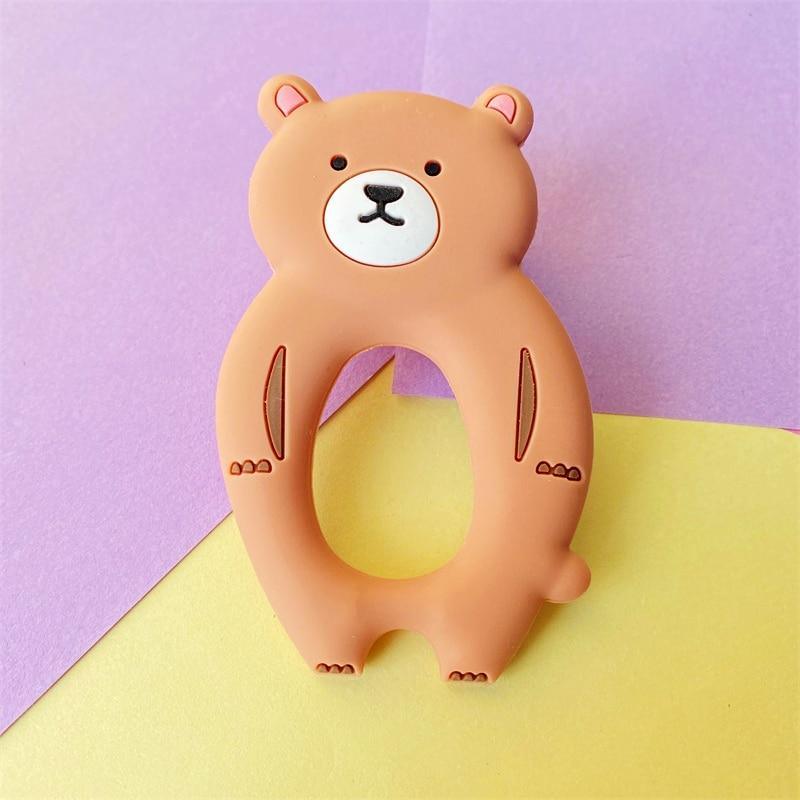 4pcs Ours Silicone Anneau de Dentition Bébé Jouets de Dentition Mâchable Dessin Animé Forme d'Animal Produits pour Bébé Cadeau d'Allaitement