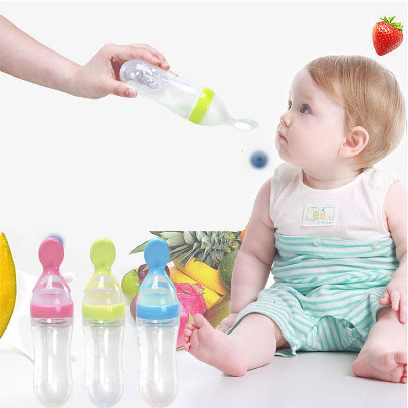 Biberon compressible avec cuillère pour bébé, bouteille de lait, entraîneur d'alimentation pour bébé, complément alimentaire pour bébé.