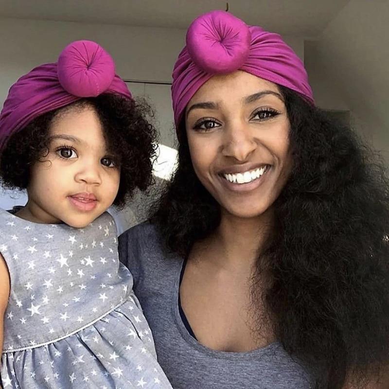 Chapeau Turban en Coton Doux pour Nouvelle Maman et Bébé, Bonnet Élastique pour Tout-Petit, Bébé Fille et Femme