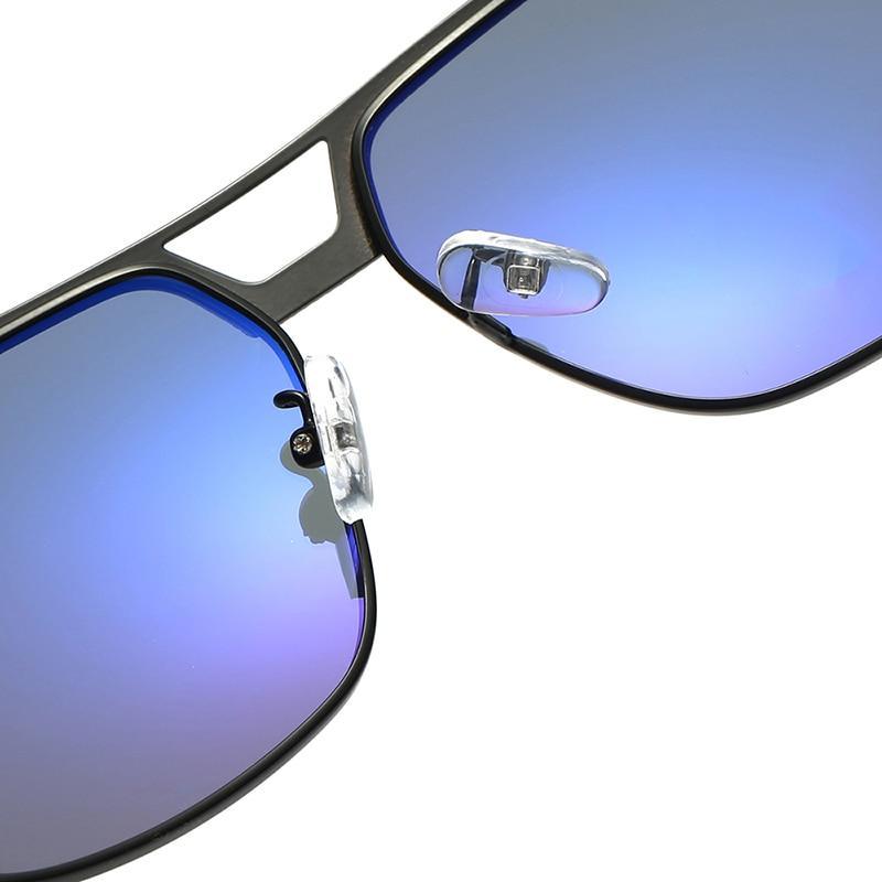 Lunettes de soleil polarisées de luxe de haute qualité avec monture métallique pour hommes d'affaires, style rétro-moderne avec protection UV400