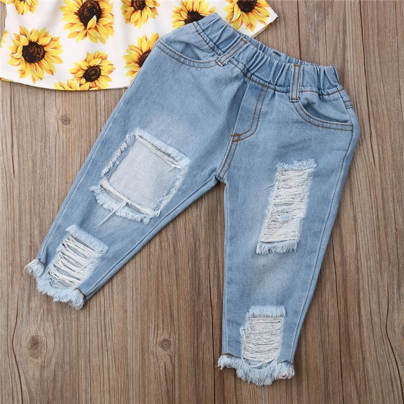 Ensemble 3 Pièces Bébé Mignon Haut Tournesol Pantalon Mode Tenue Décontractée