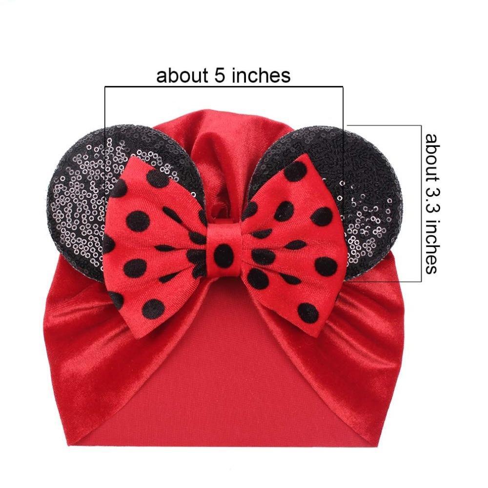 Bébé Moderne Brillant Mignon à Pois Gros Nœud Bonnet Chapeau pour Filles Enfants Bonnets en Flanelle Automne Hiver Chaud Turbans pour Filles
