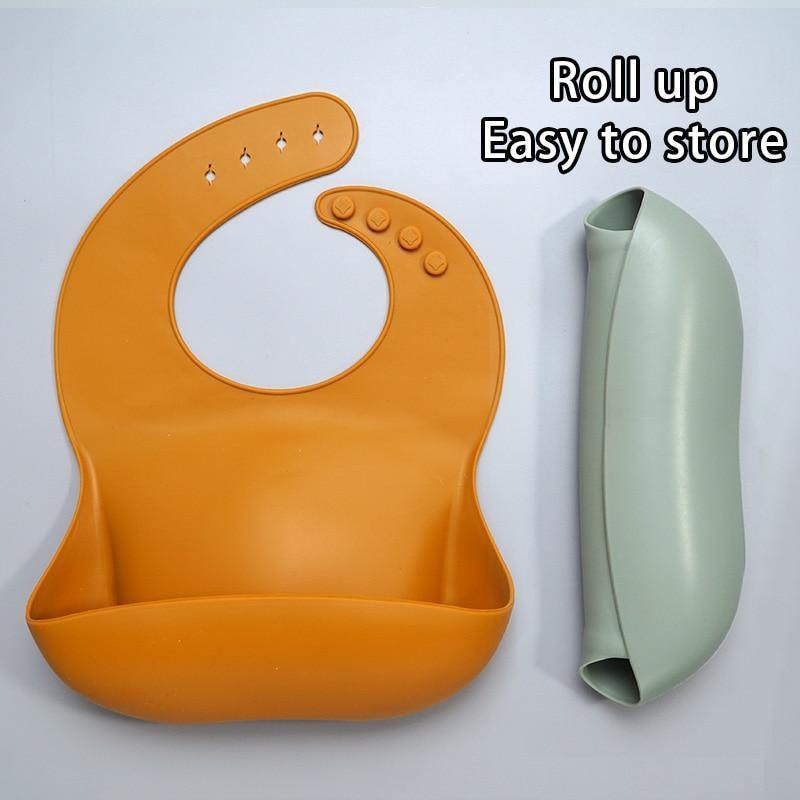 Bavoirs d'alimentation en silicone massif pour nouveau-nés, langes, plastron tendance, articles pour bébé pour enfants