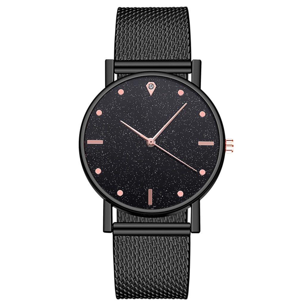 Montre décontractée pour femmes, cadran romantique ciel étoilé, montre-bracelet à quartz tendance pour femmes et jeunes filles