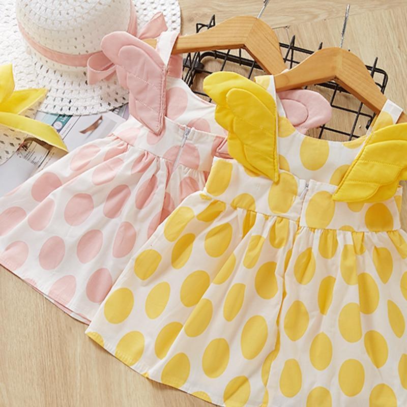 Robe pour bébés filles sans manches imprimée florale pour fête d'anniversaire robe de princesse avec chapeau style éléphant moderne
