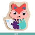 Puzzle en bois coloré Stevvex en forme d'animaux pour jeunes enfants, un jouet éducatif créatif pour les garçons et les filles de 2 à 4 ans