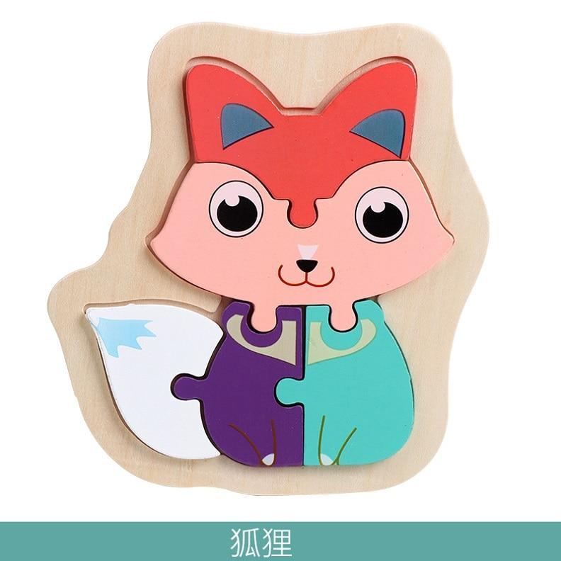 Puzzle en bois coloré Stevvex en forme d'animaux pour jeunes enfants, un jouet éducatif créatif pour les garçons et les filles de 2 à 4 ans