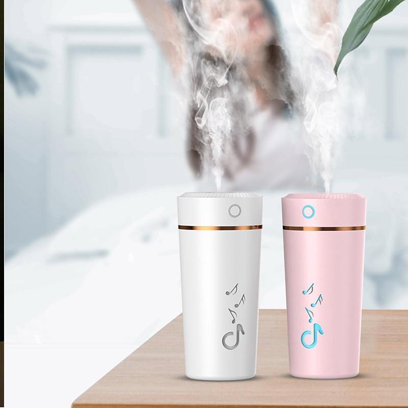 Nouvel humidificateur d'air portable USB 200 ml, diffuseur d'huiles essentielles ultrasonique pour la maison, la chambre, le bureau, la voiture avec 7 lumières colorées