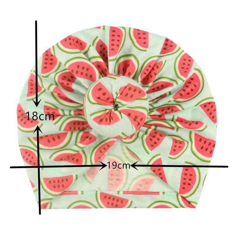 Bonnet Bébé Turban Moderne Luxe Motif Donut Bébé Casquette Coton Imprimé Fruits Fleurs Bébé Fille Design