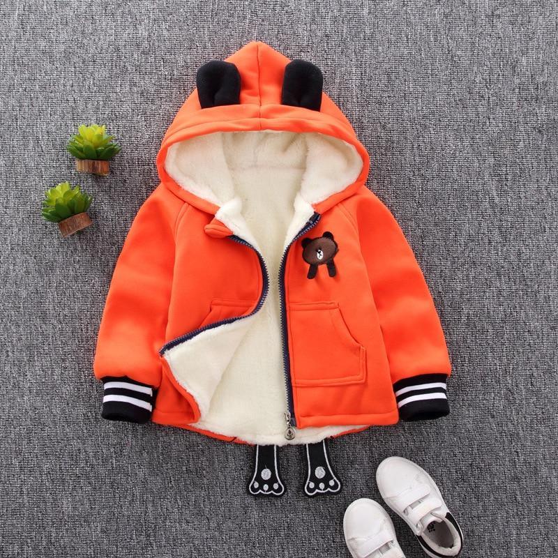 Manteau d'hiver chaud en coton pour bébés, vêtements d'extérieur pour enfants, veste pour nouveau-nés, vêtements pour garçons et filles, motif ours, pour la saison automne et hiver