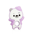 Anneaux de dentition en silicone pour bébé ours Perles en silicone Attaches sucette pour bébé Jouets de dentition Attaches tétine pour bébés garçons et filles