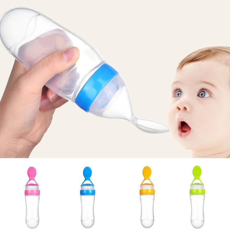 NOUVEAU Biberon Cuillère avec Cuillère en Silicone Nouveau-né Nourrisson Cuillère à Pression Biberon d'alimentation Supplémentaire pour Tout-petit pour Enfants et Bébé