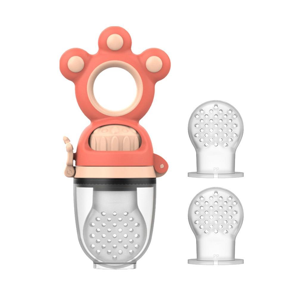 Tétine d'alimentation pour bébé avec joint rotatif moderne, antidérapante, sans BPA, sac à mordre pour aliments frais, jouet de dentition en silicone souple pour bébés et enfants