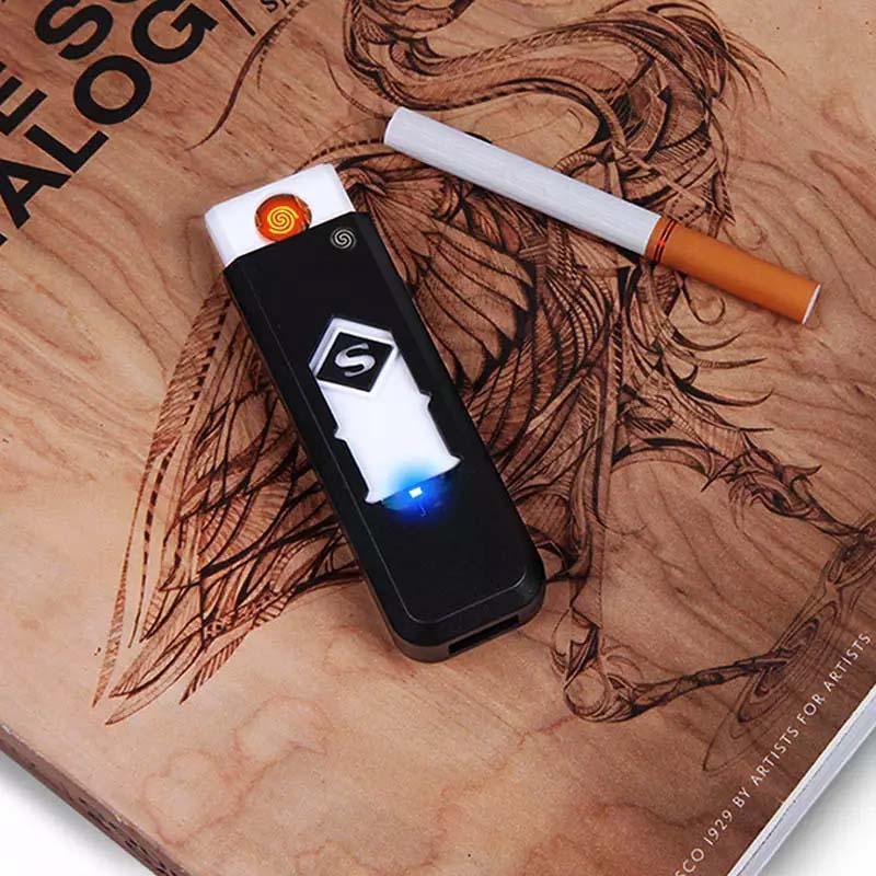 Briquet de Luxe Moderne Nouveau avec USB, Allumage par Empreinte Digitale, Briquet Électronique Rechargeable