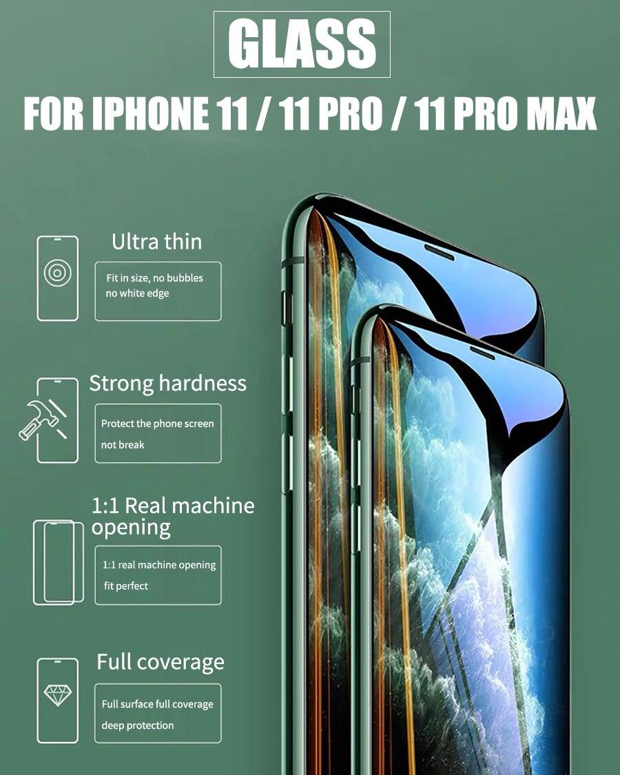Verre Trempé Incurvé 5D 9H pour iPhone X XR XS 11 12 13 14 Pro Max 6 6S 7 8 Plus SE Mini Film de Protection d'écran Complet Dureté 9H Sans Bulles Installation Facile Film Protecteur d'écran