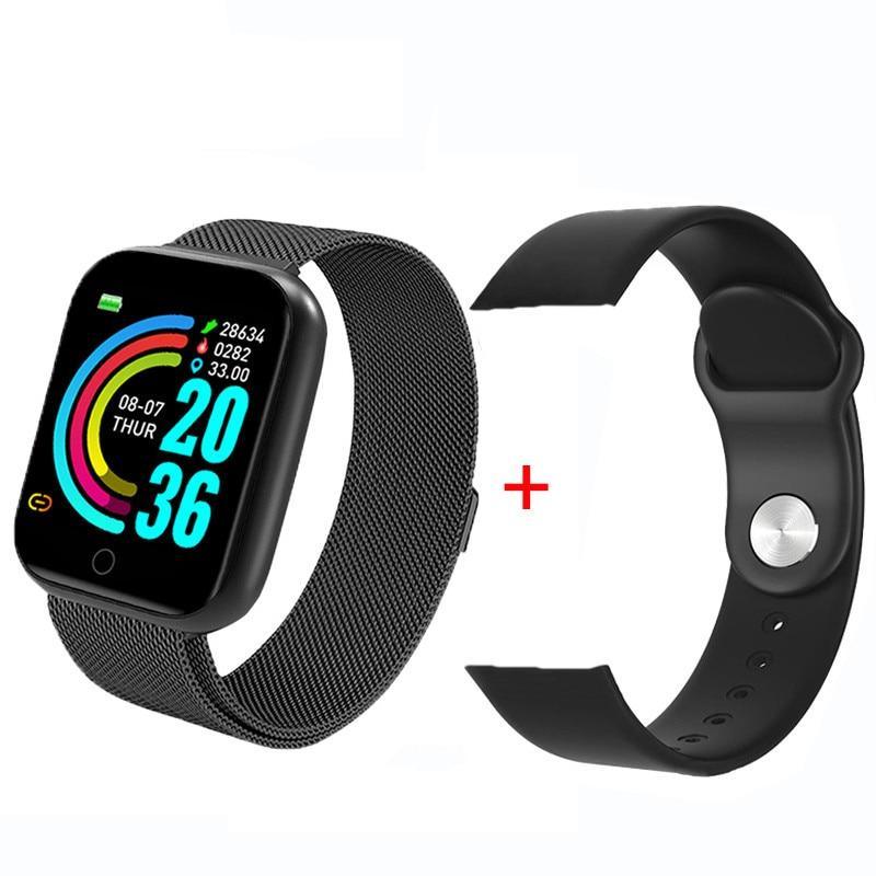 Montre intelligente de luxe, NOUVEAU style, en acier inoxydable, pour femmes et hommes, électronique, sport, bracelet, pour Android IOS, montre connectée carrée