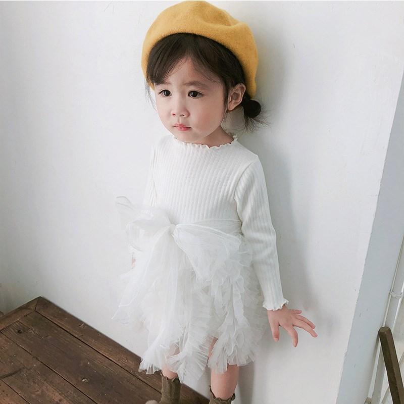 Robe Moderne d'Hiver à Manches Longues et Motifs Floraux pour Bébé Fille (1-5 ans) - Idéale pour une Fête d'Anniversaire