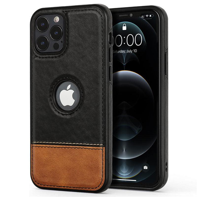 Coque de téléphone en cuir ultra-mince pour iPhone 13 Pro Max 12 Pro Max 14, housse de protection souple antichoc, étui arrière de protection antichoc pour appareil photo et écran en cuir PU pour iPhone