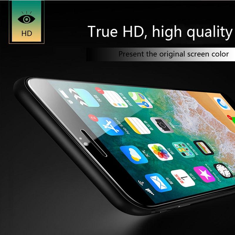 Verre Trempé Incurvé 9D pour iPhone 7 8 6 6S Plus SE, Protecteur d'écran en Verre pour iPhone 8, iPhone 7 Plus, iPhone 8 Plus, Film Protecteur en Verre Trempé