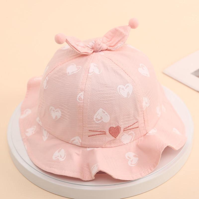 Chapeau de soleil pour bébé motif cœurs, chapeau unisexe pour bébé garçon/fille, bob d'extérieur pour enfants, chapeau de plage pour bébé, bonnet pour filles