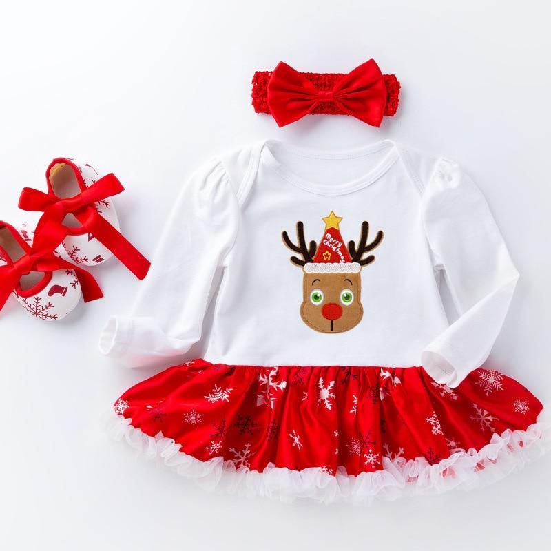 Adorables Déguisements de Noël Cerf pour Enfants Ensemble Vêtements Bébé Fille Manches Longues Design Unique Parfait pour les Enfants