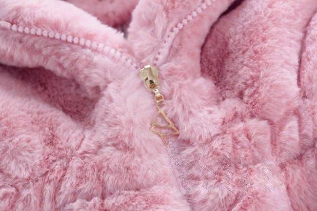 Bébé Fille Style Designer Moderne Veste à Capuche Mignonne Épaisse Chaude Douce Manteau pour Tout-Petits Pour Enfants