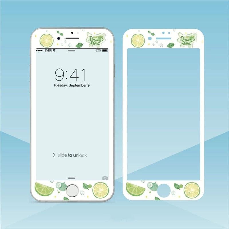 Verre trempé de dessin animé pour iPhone 11 Pro Max 7 8 PLUS, protecteur d'écran 3D à bords souples pour iPhone XS MAX XR, film de protection adorable, verre trempé de haute qualité pour iPhone
